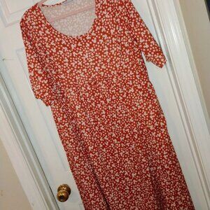 MISSLOOK Orange Floral Midi Dress 3X PTP  22"